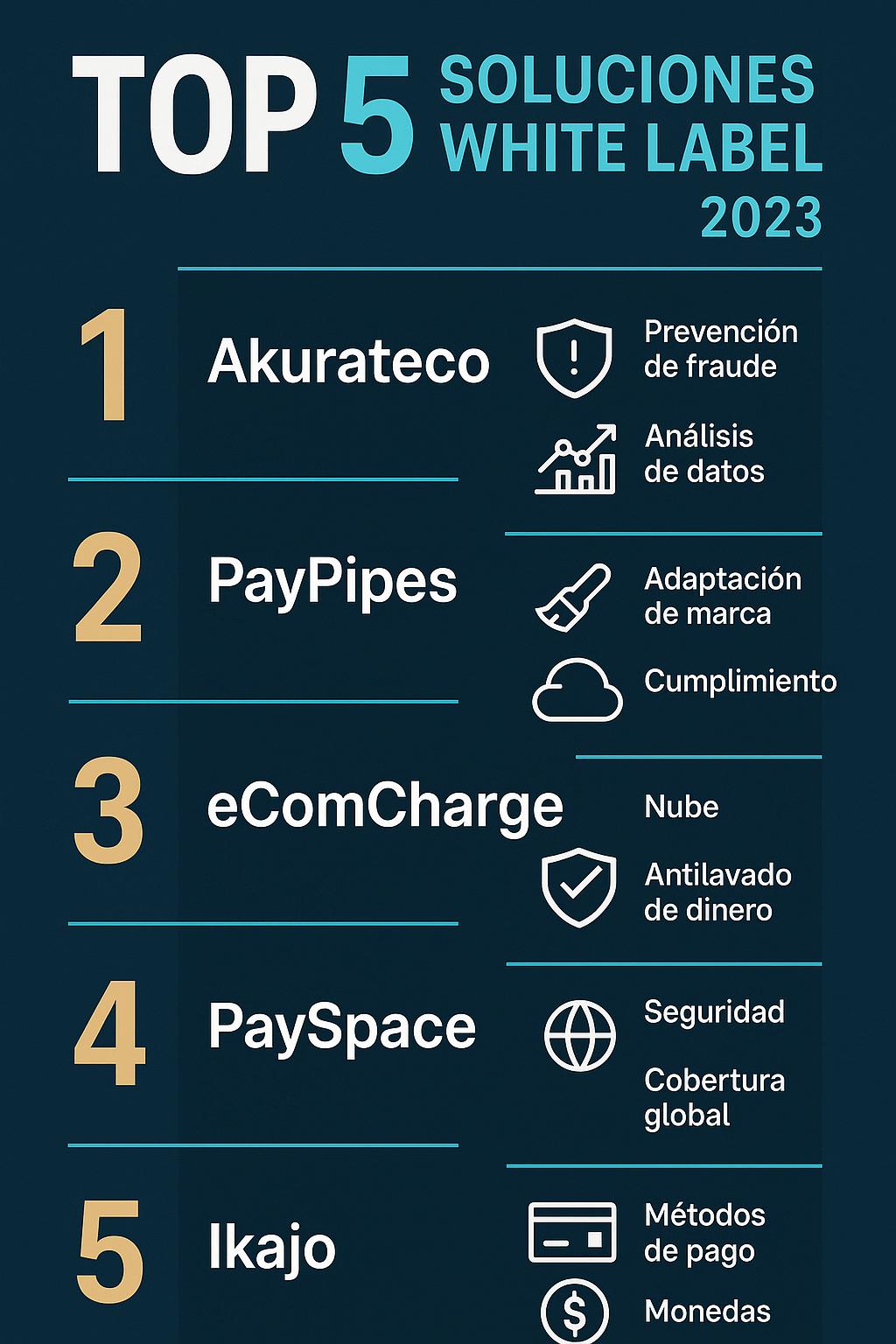 Las 5 mejores soluciones para contratar una pasarela de pago de marca blanca (White Label Payment Gateway) en 2025