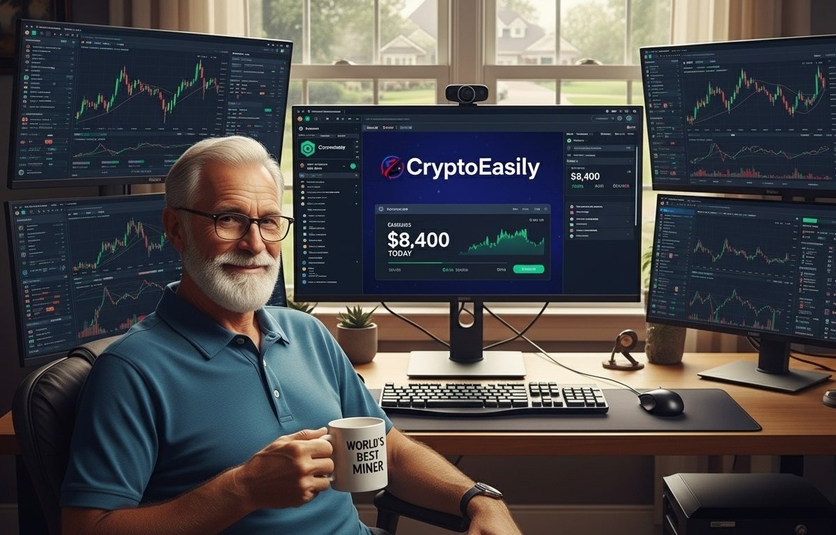 A retired bank employee earns a stable passive income every day through CryptoEasily cloud mining