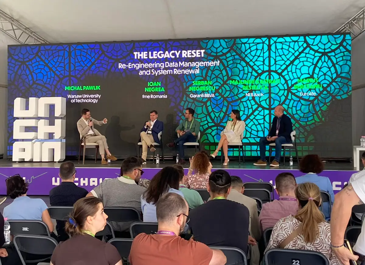On the Focus Stage, a five-person panel "The Legacy Reset: Re-Engineering Data Management and System Renewal" addressed one of CEE banking's most persistent back-office problems: modernising legacy data infrastructure without breaking what already works